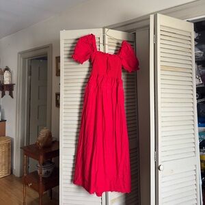 Hill house red scarlet eyelet nap dress size m